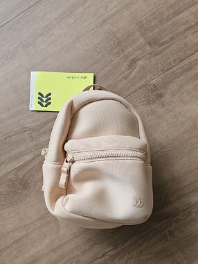All In Motion Neoprene Mini Backpack Purse in Light Beige